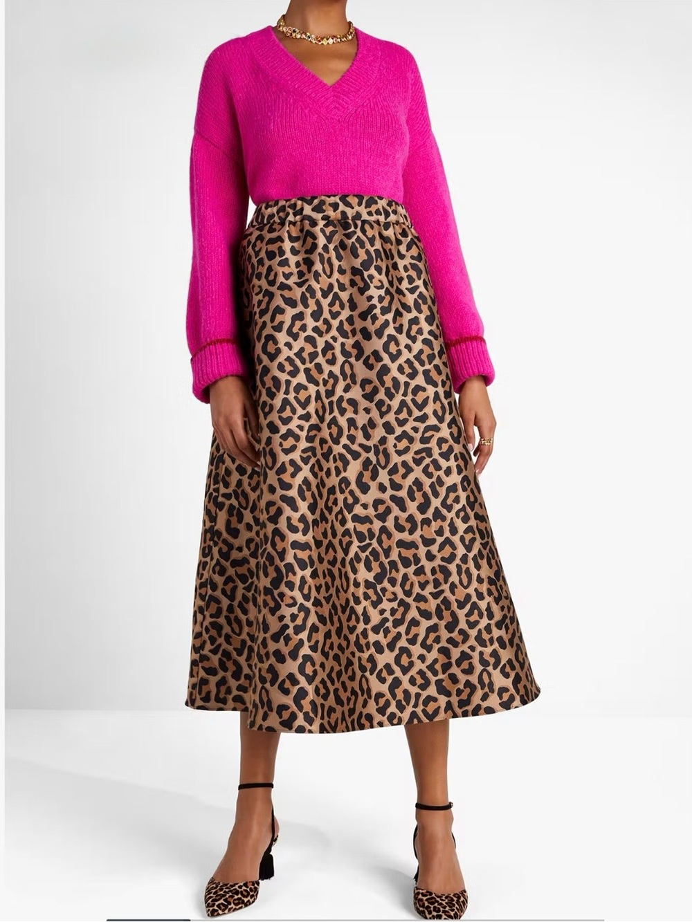 Kate Spade Leopard Jacquard Midi Skirt